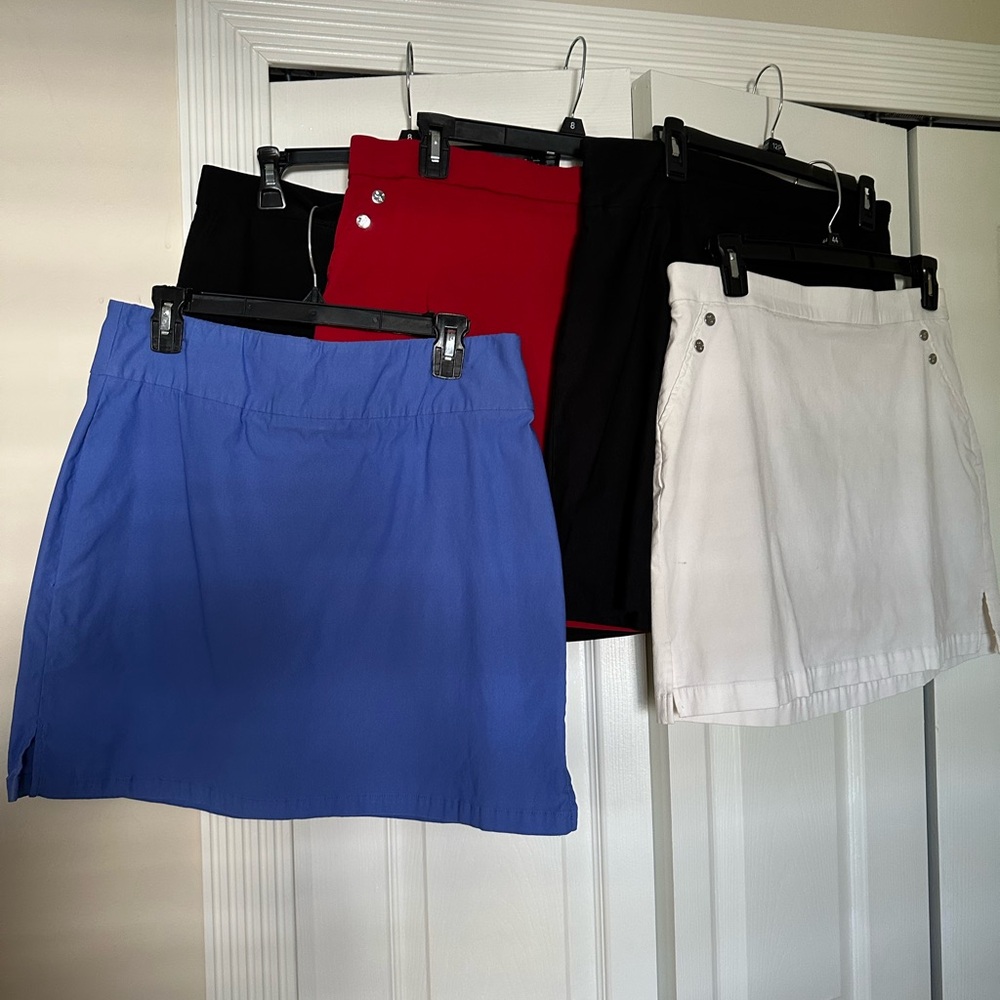Rafaella Women's Skorts in Blue, Red, Black, and White (5) size large